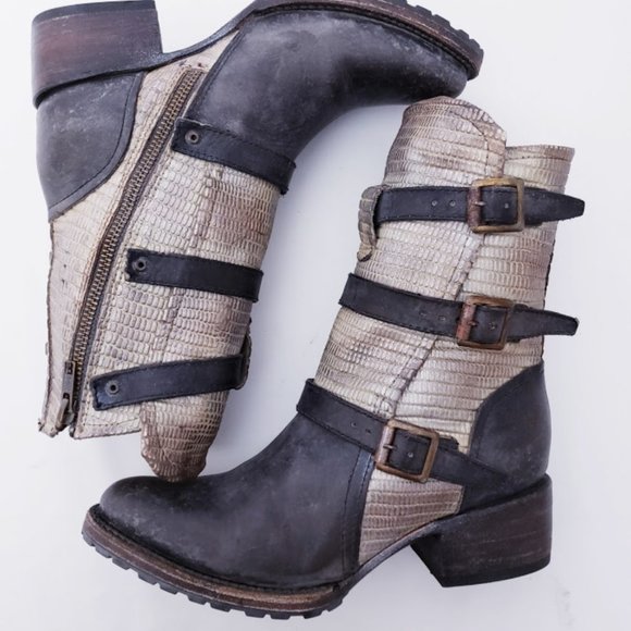 NWB FREEBIRD BY STEVEN APEX STONE MOTO BOOTS - Picture 3 of 9